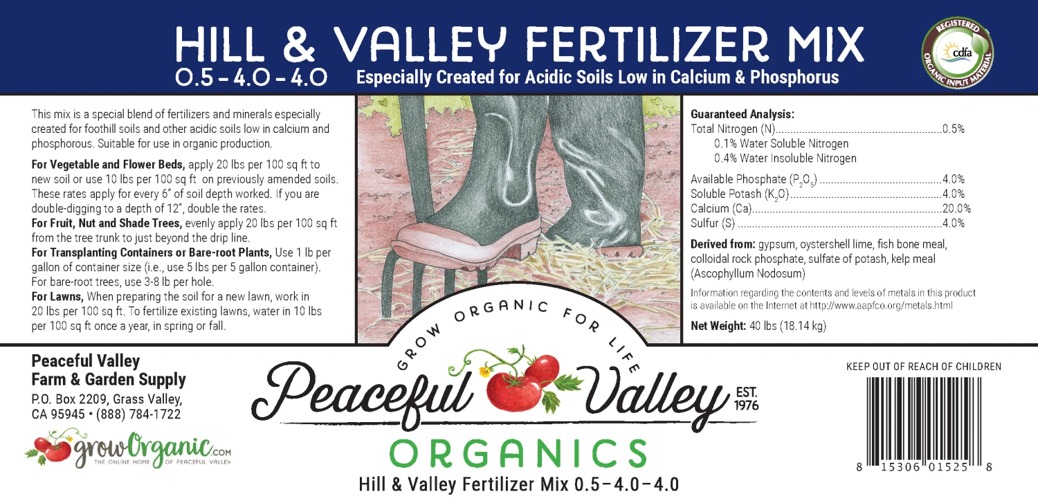Hill & Valley Fertilizer Mix 0.5-4.0-4.0 (40 Lb) 2 Hill & Valley Fertilizer Mix 0.5-4.0-4.0 (40 Lb) - Billede 2