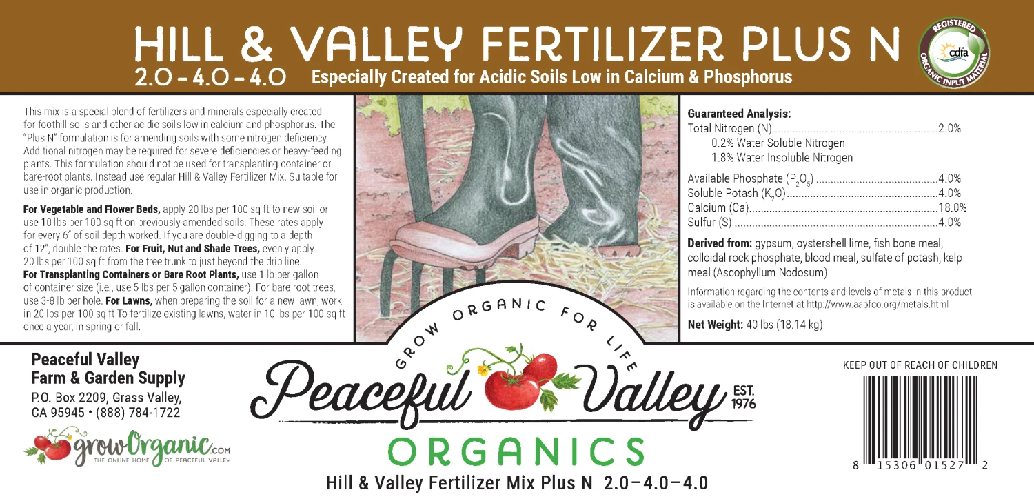 Hill & Valley Fertilizer Mix Plus N 2.0-4.0-4.0 (40 Lb) 2 Hill & Valley Fertilizer Mix Plus N 2.0-4.0-4.0 (40 Lb) - Billede 2