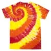 Peaceful Valley's Organic T Shirt Tie Dye Red/Orange/Yellow (Small)