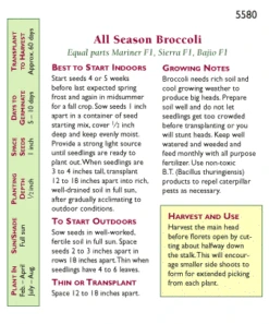 Renee's Garden Broccoli All Season Blend -Miller Salgsbutik snv4033 pb