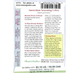 Renee's Garden Celery Amsterdam Seasoning (Heirloom) -Miller Salgsbutik snv4181 back